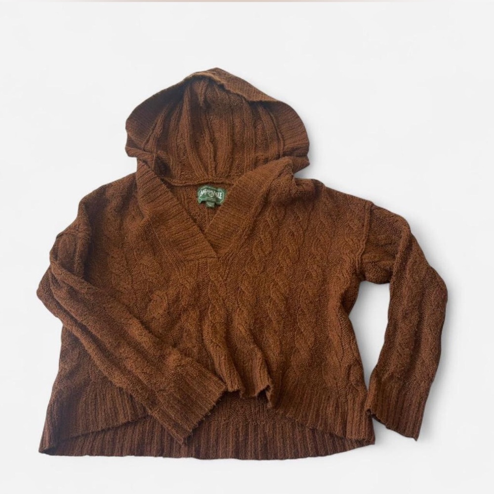American Eagle Outfitters Brown Cable Knit Sweater